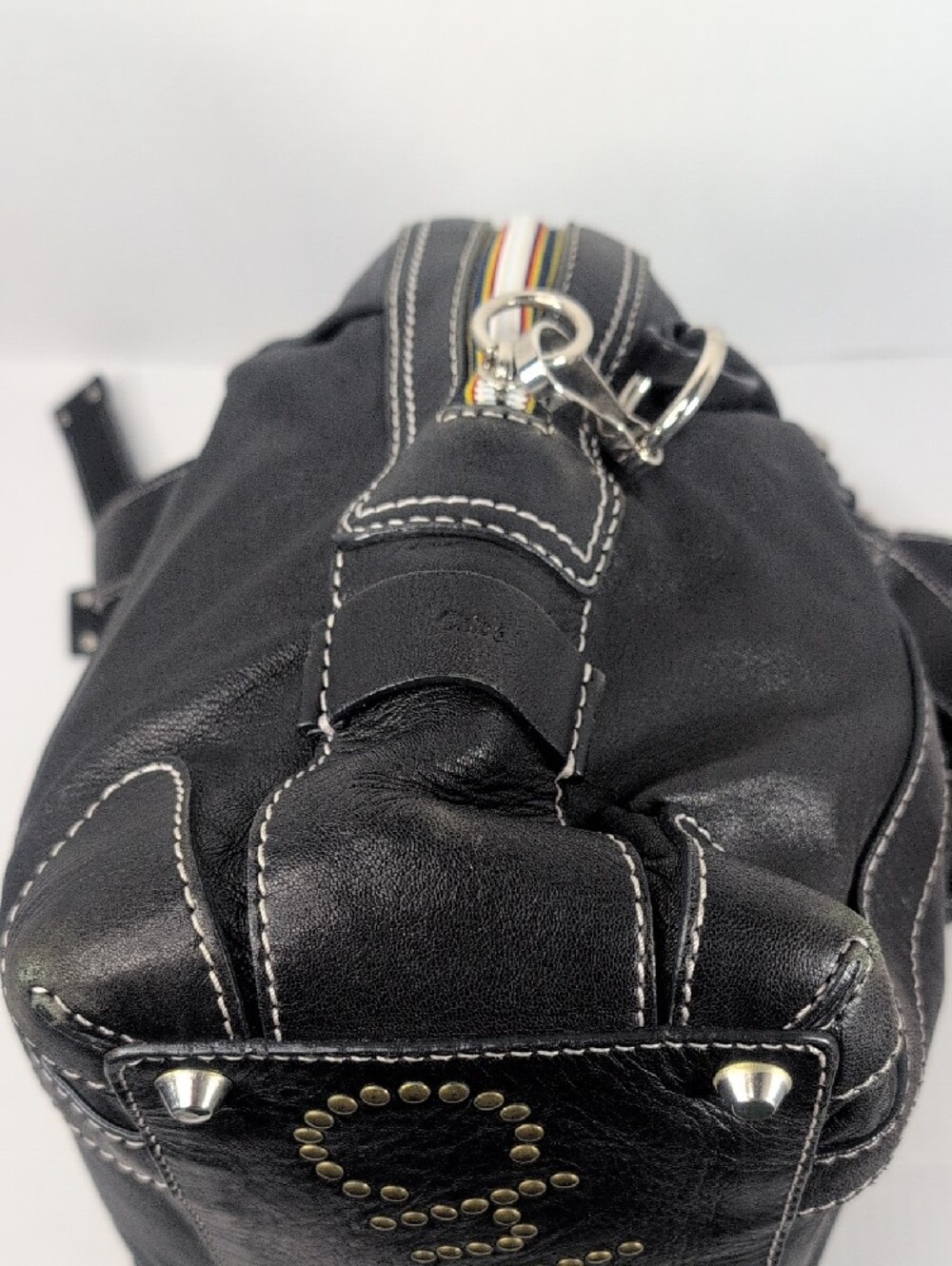 Chloe Vintage 2000's Black Leather Patsy Boston Bowling Bag - Picture 7 of 13